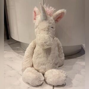 Jellycat Cream and Pink Plush Unicorn